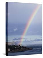 Rainbow on the Coast in Llanca, Cataluna, Spain, Europe-Taylor Liba-Stretched Canvas