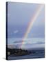 Rainbow on the Coast in Llanca, Cataluna, Spain, Europe-Taylor Liba-Stretched Canvas