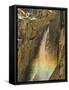 Rainbow on Upper Yosemite Falls in Yosemite National Park, California, USA-Chuck Haney-Framed Stretched Canvas