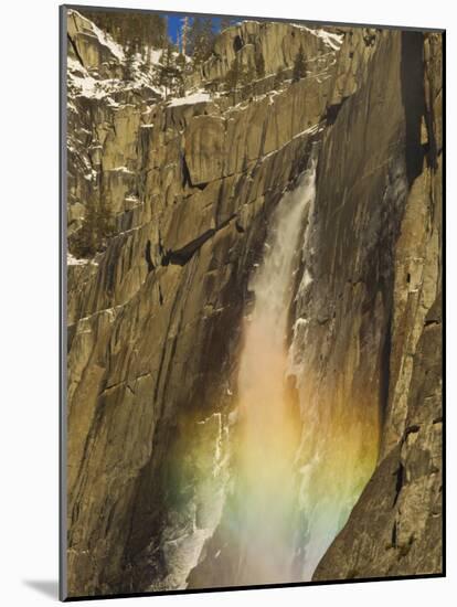 Rainbow on Upper Yosemite Falls in Yosemite National Park, California, USA-Chuck Haney-Mounted Photographic Print