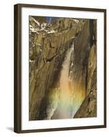 Rainbow on Upper Yosemite Falls in Yosemite National Park, California, USA-Chuck Haney-Framed Photographic Print