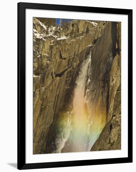 Rainbow on Upper Yosemite Falls in Yosemite National Park, California, USA-Chuck Haney-Framed Photographic Print