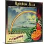 Rainbow Orange Label - Lindsay, CA-Lantern Press-Mounted Art Print