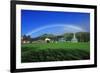 Rainbow over a Green Field-null-Framed Photographic Print