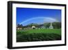 Rainbow over a Green Field-null-Framed Photographic Print