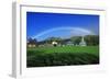 Rainbow over a Green Field-null-Framed Photographic Print