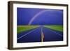 Rainbow over a Highway-null-Framed Photographic Print