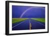 Rainbow over a Highway-null-Framed Photographic Print