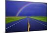 Rainbow over a Highway-null-Mounted Photographic Print