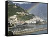 Rainbow over a Town, Almafi, Amalfi Coast, Campania, Italy-null-Framed Stretched Canvas