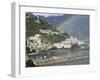 Rainbow over a Town, Almafi, Amalfi Coast, Campania, Italy-null-Framed Premium Photographic Print