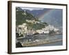 Rainbow over a Town, Almafi, Amalfi Coast, Campania, Italy-null-Framed Photographic Print