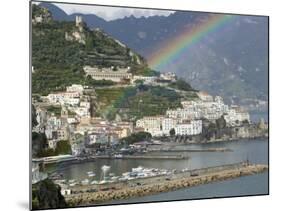 Rainbow over a Town, Almafi, Amalfi Coast, Campania, Italy-null-Mounted Photographic Print