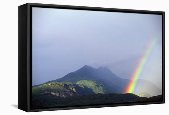 Rainbow over Alaskan Mountain-Paul Souders-Framed Stretched Canvas