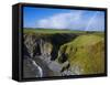 Rainbow over Ballydowane, the Copper Coast, County Waterford, Ireland-null-Framed Stretched Canvas