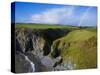 Rainbow over Ballydowane, the Copper Coast, County Waterford, Ireland-null-Stretched Canvas