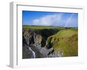 Rainbow over Ballydowane, the Copper Coast, County Waterford, Ireland-null-Framed Photographic Print