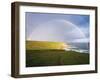 Rainbow Over Chimney Rock, California-George Oze-Framed Photographic Print