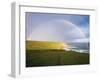 Rainbow Over Chimney Rock, California-George Oze-Framed Photographic Print