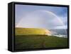 Rainbow Over Chimney Rock, California-George Oze-Framed Stretched Canvas