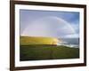 Rainbow Over Chimney Rock, California-George Oze-Framed Photographic Print