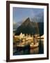 Rainbow Over Colourful Fishing Village of Hamnoy, Moskenesoya, Lofoten Islands, Nordland, Norway-Gavin Hellier-Framed Photographic Print