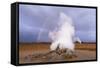 Rainbow over Geothermal Vent in Iceland-Paul Souders-Framed Stretched Canvas