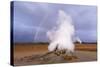 Rainbow over Geothermal Vent in Iceland-Paul Souders-Stretched Canvas