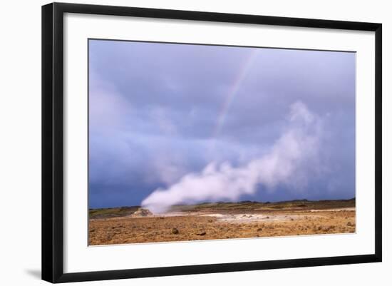Rainbow over Geothermal Vent in Iceland-Paul Souders-Framed Photographic Print