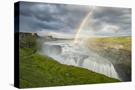 Rainbow over Gullfoss-Michael Blanchette-Stretched Canvas