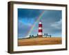 Rainbow over Happisburgh Light House, Norfolk, UK-Ernie Janes-Framed Photographic Print