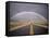 Rainbow Over Highway, CA-Thomas Winz-Framed Stretched Canvas