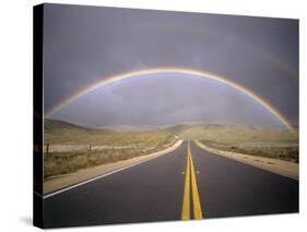 Rainbow Over Highway, CA-Thomas Winz-Stretched Canvas