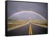 Rainbow Over Highway, CA-Thomas Winz-Framed Stretched Canvas