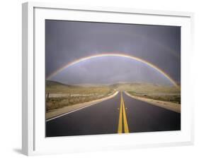 Rainbow Over Highway, CA-Thomas Winz-Framed Photographic Print