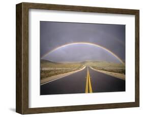 Rainbow Over Highway, CA-Thomas Winz-Framed Photographic Print