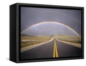 Rainbow Over Highway, CA-Thomas Winz-Framed Stretched Canvas