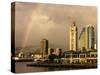 Rainbow Over Honolulu, Hawaii, USA-Savanah Stewart-Stretched Canvas