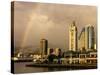 Rainbow Over Honolulu, Hawaii, USA-Savanah Stewart-Stretched Canvas