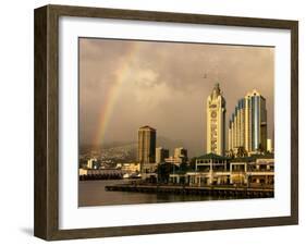 Rainbow Over Honolulu, Hawaii, USA-Savanah Stewart-Framed Photographic Print