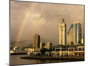 Rainbow Over Honolulu, Hawaii, USA-Savanah Stewart-Mounted Photographic Print