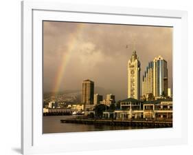 Rainbow Over Honolulu, Hawaii, USA-Savanah Stewart-Framed Photographic Print