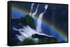 Rainbow over Iguazu Falls-W. Perry Conway-Framed Stretched Canvas