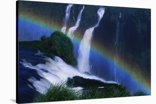 Rainbow over Iguazu Falls-W. Perry Conway-Stretched Canvas