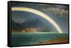 Rainbow Over Jenny Lake, Wyoming-Albert Bierstadt-Framed Stretched Canvas