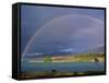 Rainbow over Lake Tekapo, Canterbury, South Island, New Zealand, Pacific-Jeremy Bright-Framed Stretched Canvas