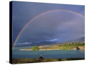 Rainbow over Lake Tekapo, Canterbury, South Island, New Zealand, Pacific-Jeremy Bright-Stretched Canvas