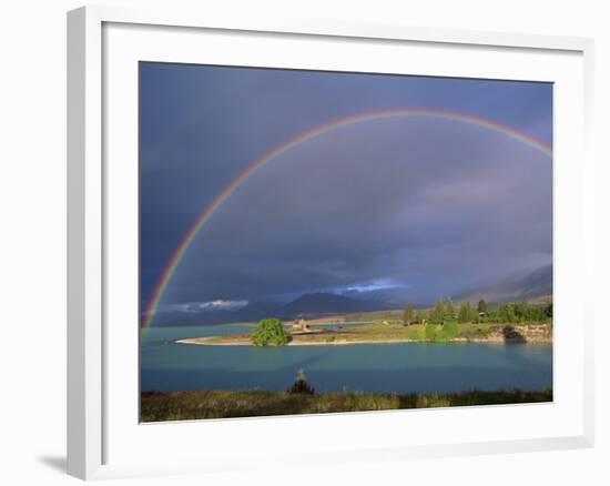 Rainbow over Lake Tekapo, Canterbury, South Island, New Zealand, Pacific-Jeremy Bright-Framed Photographic Print