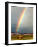 Rainbow over Navajo Hogan, Monument Valley Navajo Tribal Park, Utah, USA-Charles Crust-Framed Photographic Print