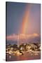 Rainbow over Oaks Bluffs on Martha's Vineyard-Jon Hicks-Stretched Canvas